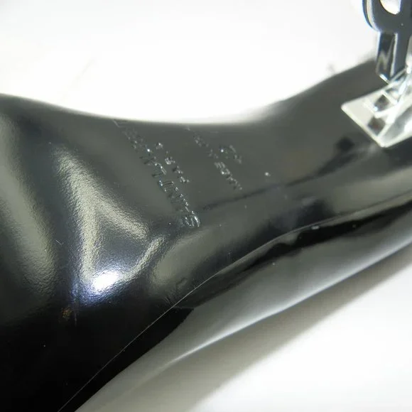 YVES ST. LAURANT BLACK /SILVER HEELS SZ 11.5 /42 - Picture 4 of 9